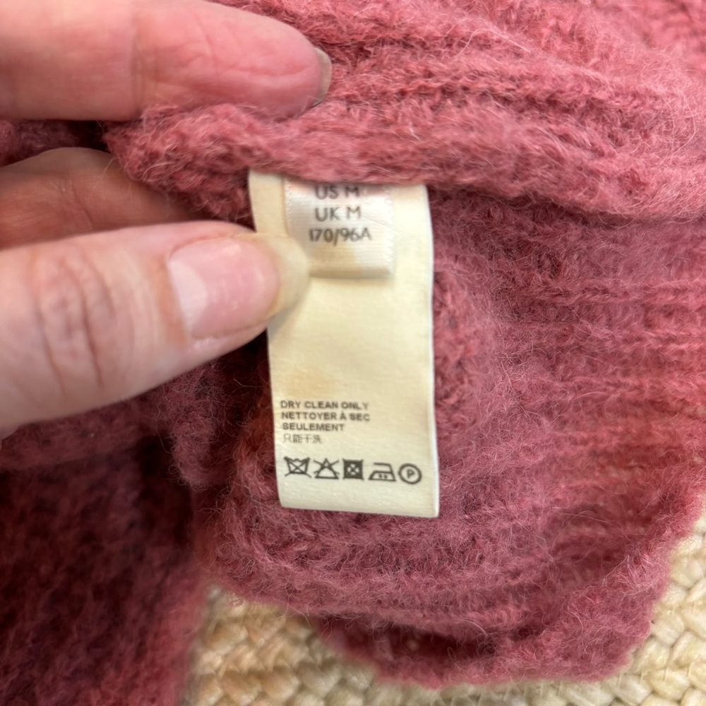 Free People Pink Moonbeam Alpaca V-Neck Soft Sweater Wmns L New without tags - Picture 6 of 12